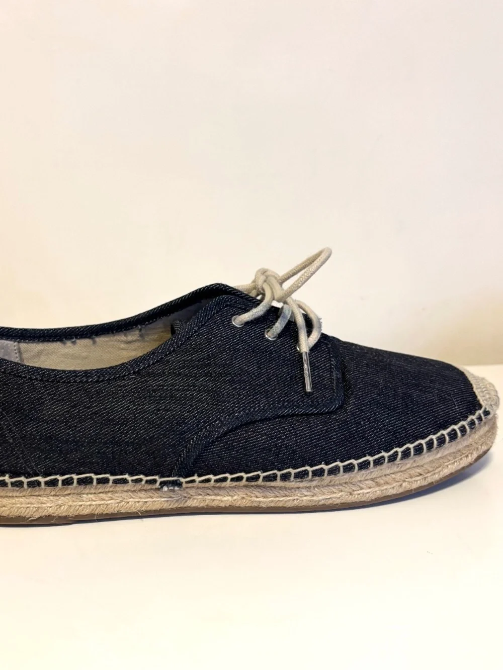 Michael Kors Lace Up Denim Platform Espadrilles Blue Tan Womens Shoe Size 10 M